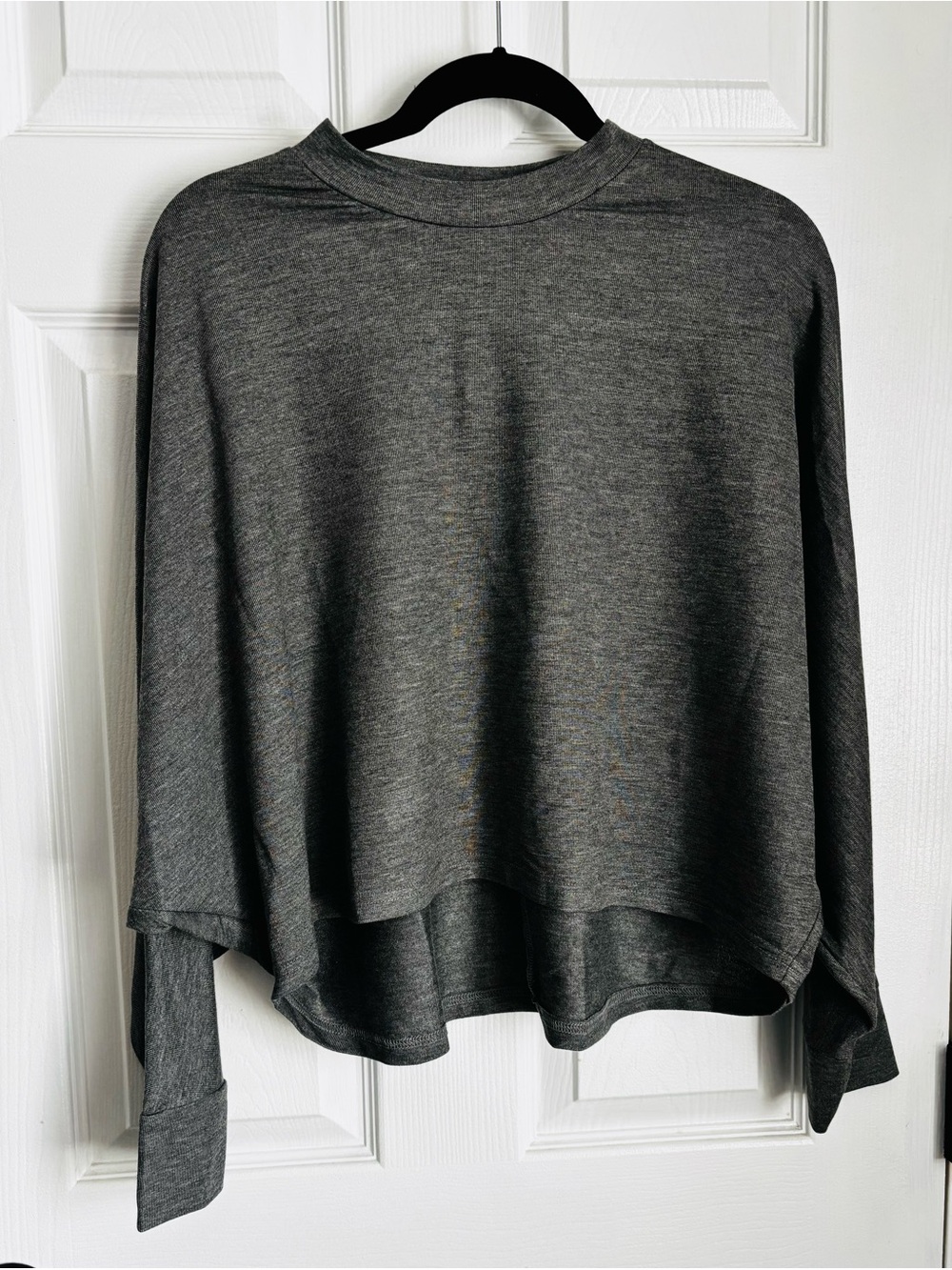 Glam Charcoal Grey long sleeve crop top size L